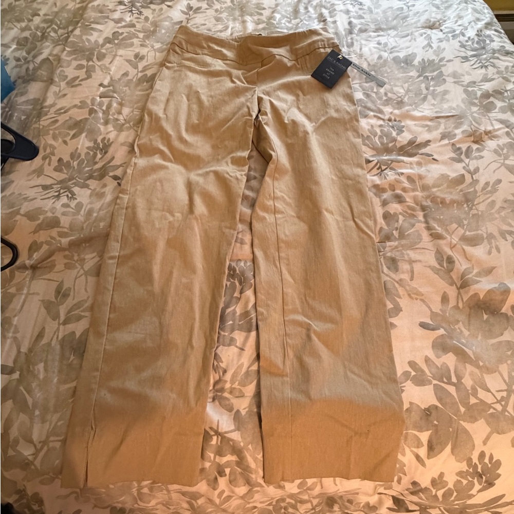 Classic Wide Leg Khaki Dress Pants - Beige